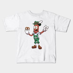 Oktoberfest Sausage With Pretzel Kids T-Shirt